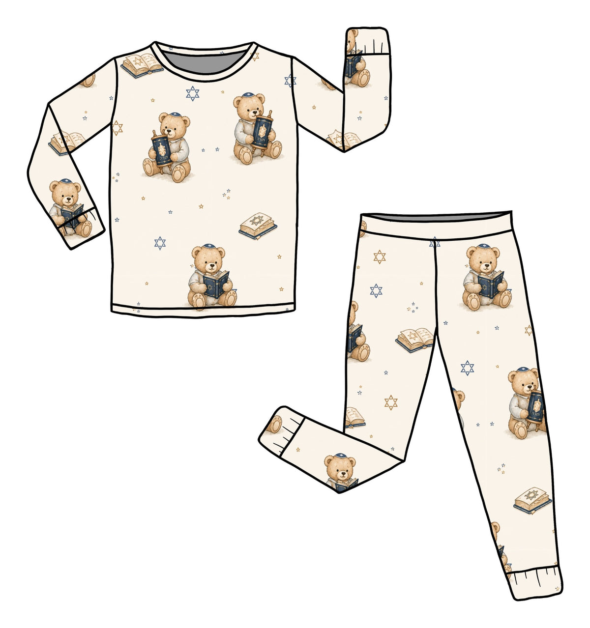 Torah Teddy Two Piece Pajama Set