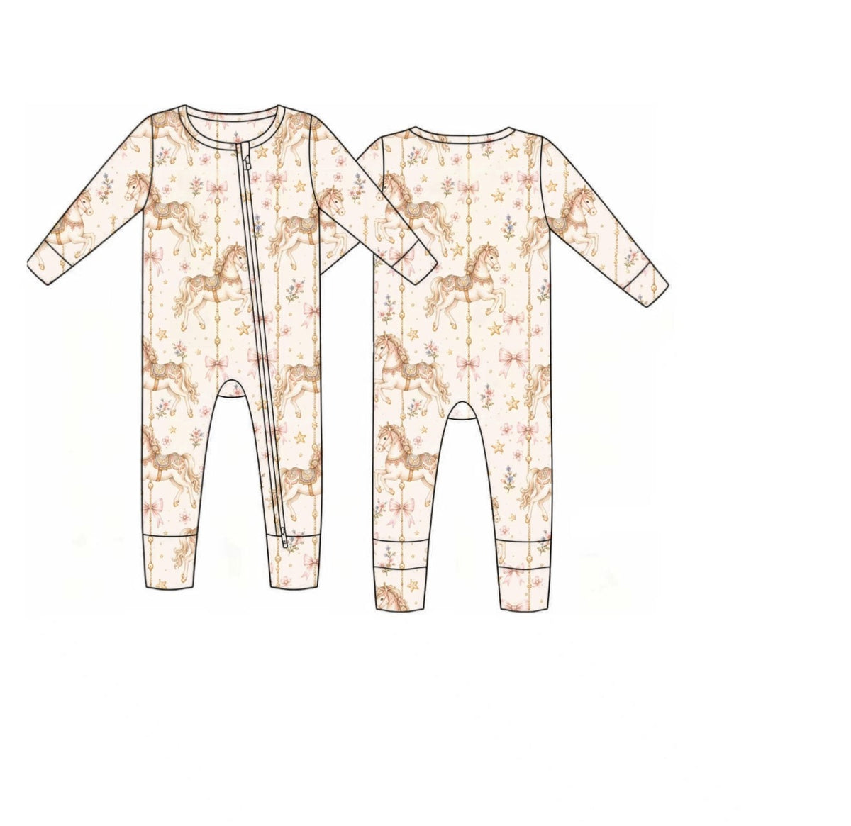 Carousel Dreams Zip Up Convertible Romper
