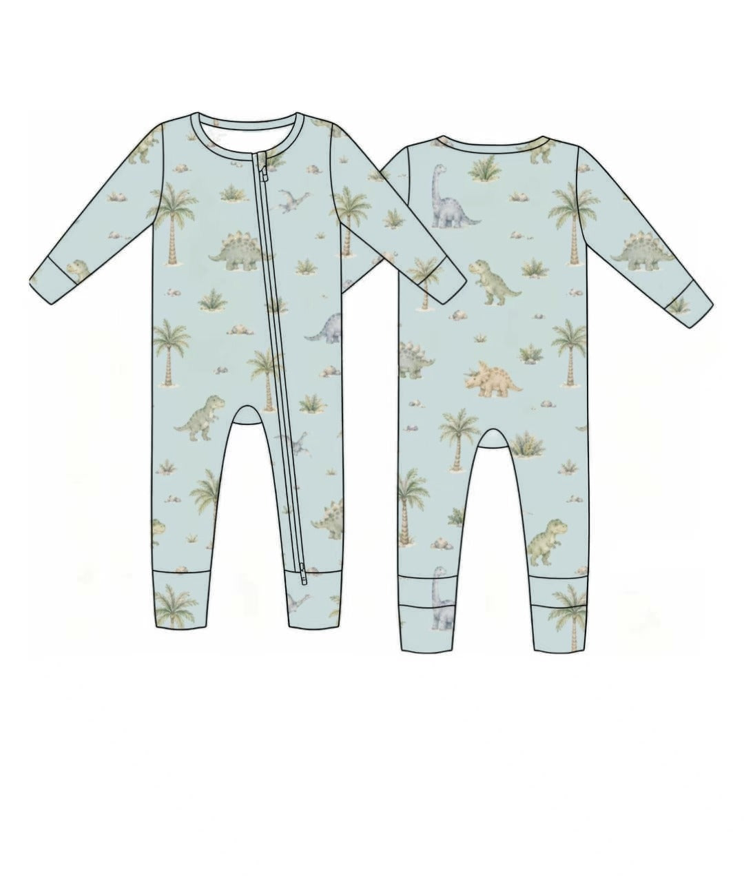 Dino Desert Zip Up Convertible Romper