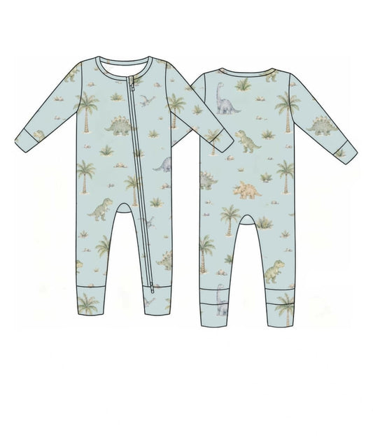 Dino Desert Zip Up Convertible Romper